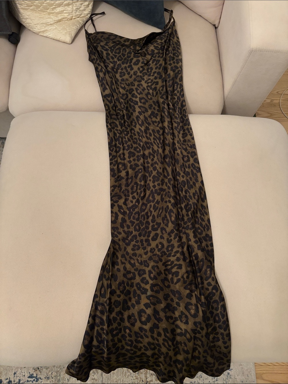 Zara Leopard Print Maxi Slip Dress in Brown and Black